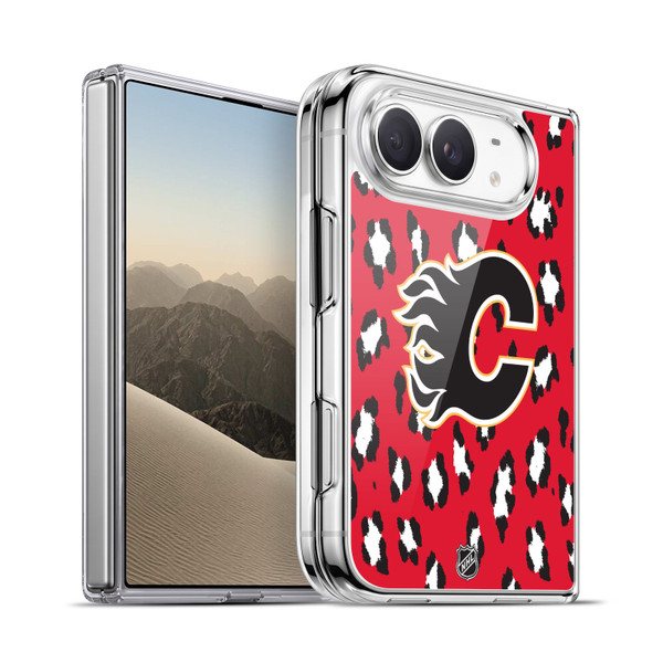 NHL Calgary Flames Leopard Pattern Soft Gel Case for Apple iPhone Duo
