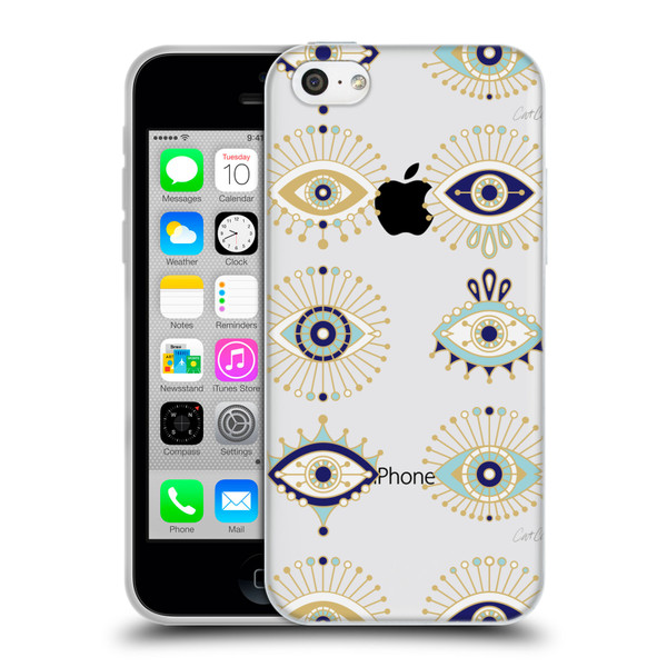 Cat Coquillette Evil Eye Blue Gold Soft Gel Case for Apple iPhone 5c
