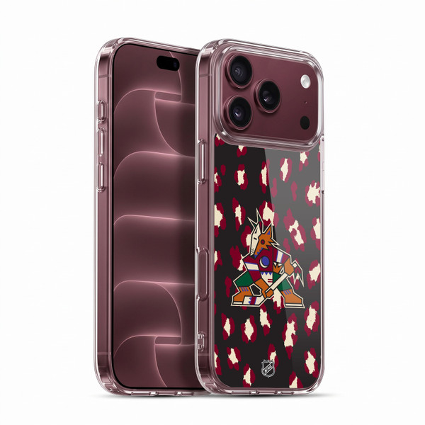NHL Arizona Coyotes Leopard Pattern Soft Gel Case for Apple iPhone 18 Pro Max