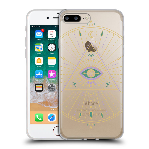 Cat Coquillette Evil Eye Purple Green Mandala Soft Gel Case for Apple iPhone 7 Plus / iPhone 8 Plus