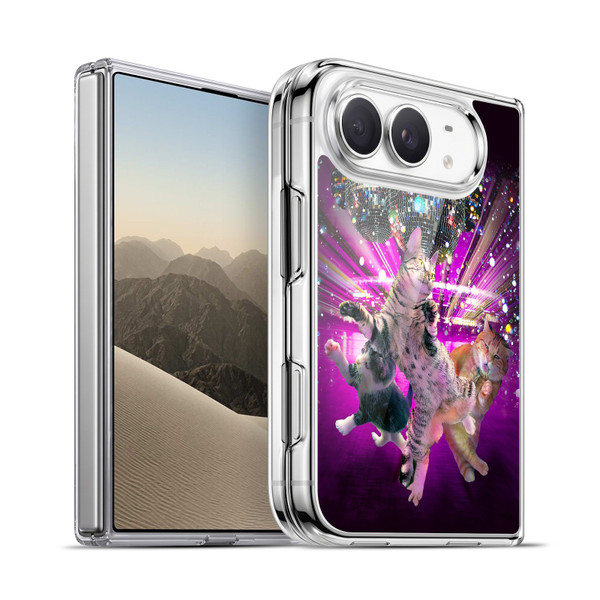 Random Galaxy Animals Disco Dancing Cat Soft Gel Case for Apple iPhone Duo