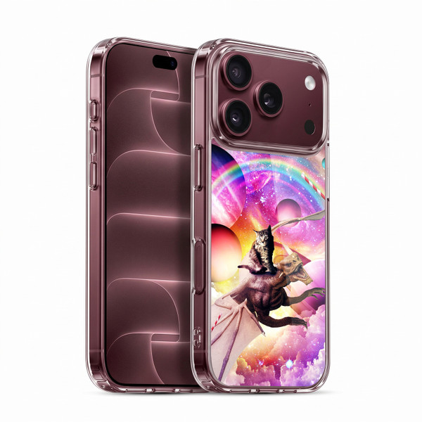 Random Galaxy Mixed Designs Space Dragon & Cat Soft Gel Case for Apple iPhone 18 Pro