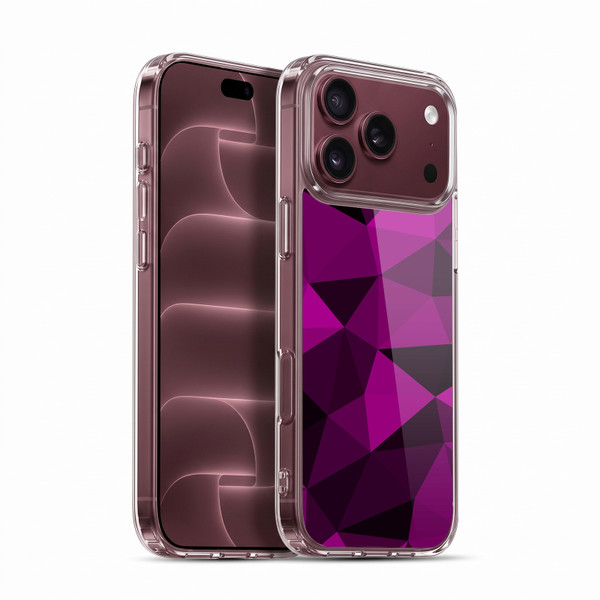 PLdesign Geometric Patterns Dark Pink And Black Mesh Soft Gel Case for Apple iPhone 18 Pro Max
