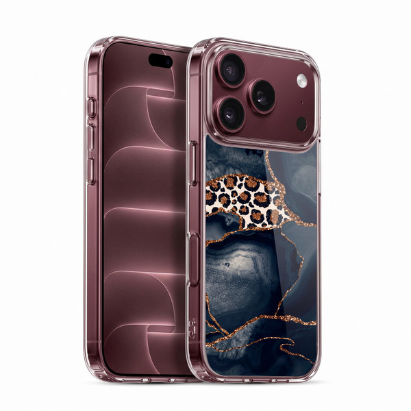 UtArt Wild Cat Marble Leopard Soft Gel Case for Apple iPhone 18 Pro