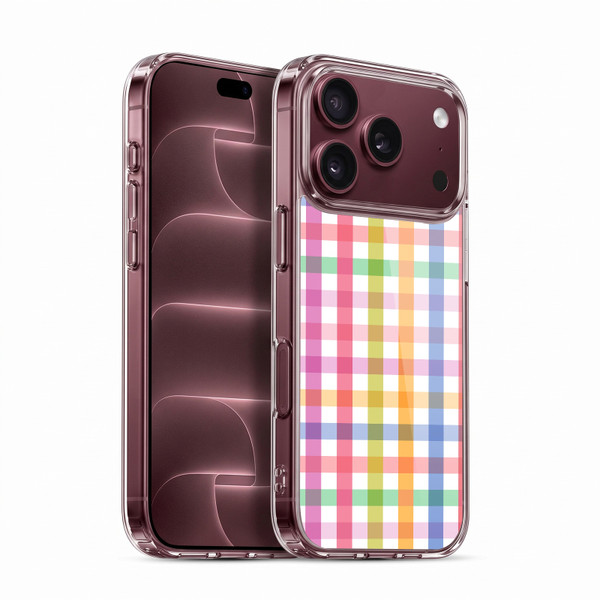 Ninola Colorful Geometric Gingham Soft Gel Case for Apple iPhone 18 Pro