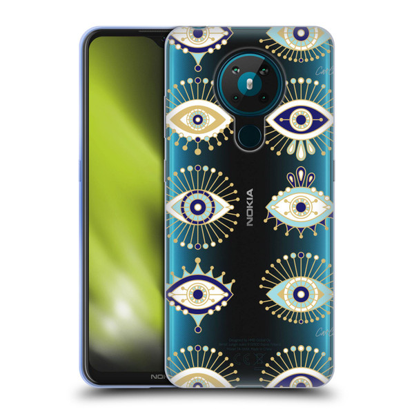 Cat Coquillette Evil Eye Blue Gold Soft Gel Case for Nokia 5.3