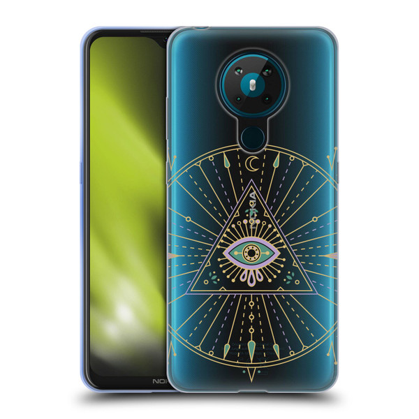 Cat Coquillette Evil Eye Purple Green Mandala Soft Gel Case for Nokia 5.3