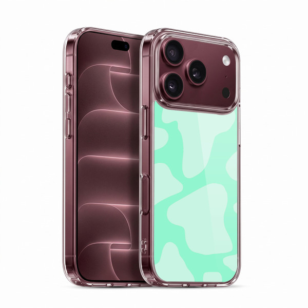 Grace Illustration Cow Prints Mint Green Soft Gel Case for Apple iPhone 18 Pro
