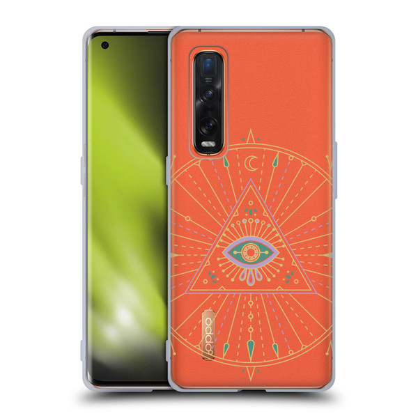 Cat Coquillette Evil Eye Purple Green Mandala Soft Gel Case for OPPO Find X2 Pro 5G