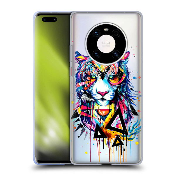 Pixie Cold Cats Shattered Tiger Soft Gel Case for Huawei Mate 40 Pro 5G