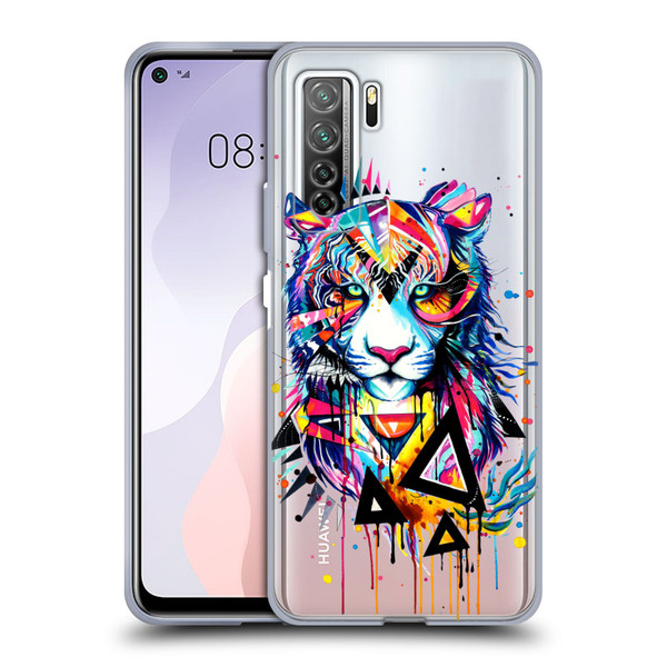 Pixie Cold Cats Shattered Tiger Soft Gel Case for Huawei Nova 7 SE/P40 Lite 5G