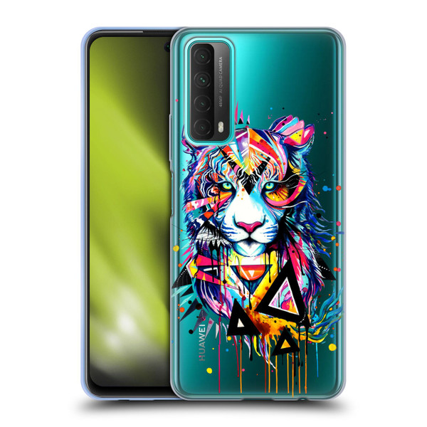 Pixie Cold Cats Shattered Tiger Soft Gel Case for Huawei P Smart (2021)