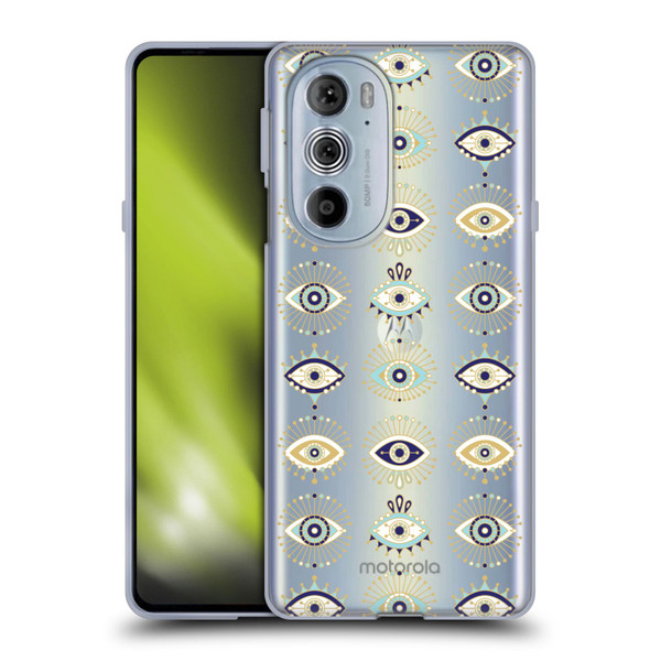 Cat Coquillette Linear White Evil Eyes Pattern Soft Gel Case for Motorola Edge X30