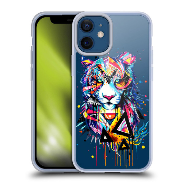 Pixie Cold Cats Shattered Tiger Soft Gel Case for Apple iPhone 12 Mini