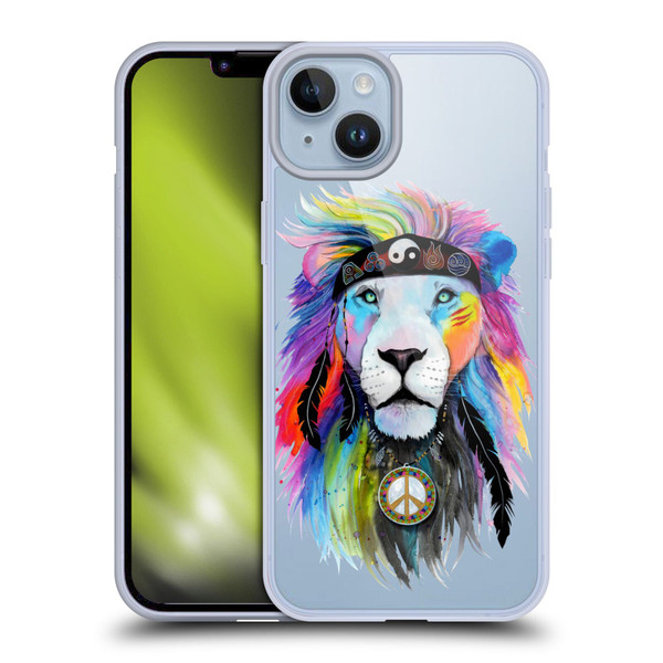 Pixie Cold Cats Hippy Lion Soft Gel Case for Apple iPhone 14 Plus & MagSafe