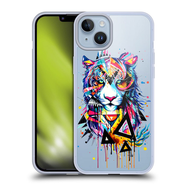 Pixie Cold Cats Shattered Tiger Soft Gel Case for Apple iPhone 14 Plus & MagSafe