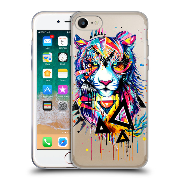 Pixie Cold Cats Shattered Tiger Soft Gel Case for Apple iPhone 7 / 8 / SE 2020 & 2022