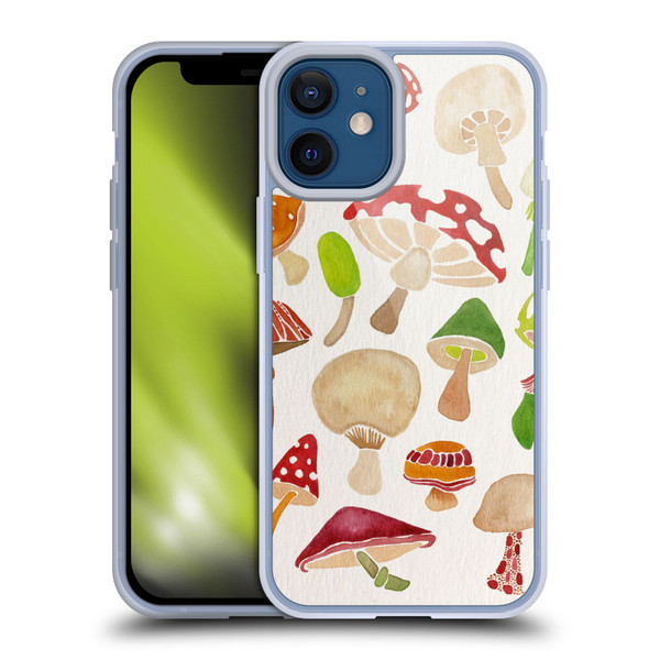 Cat Coquillette Nature Mushrooms Soft Gel Case for Apple iPhone 12 Mini