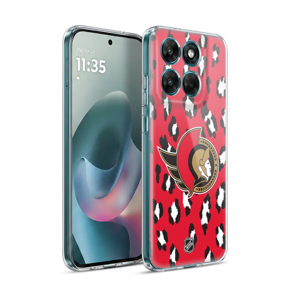 NHL Ottawa Senators Leopard Pattern Soft Gel Case for Motorola Moto G77