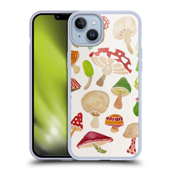 Cat Coquillette Nature Mushrooms Soft Gel Case for Apple iPhone 14 Plus