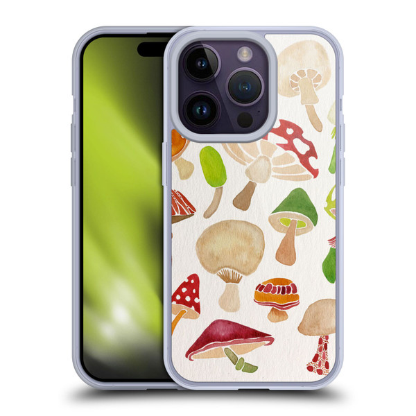 Cat Coquillette Nature Mushrooms Soft Gel Case for Apple iPhone 14 Pro