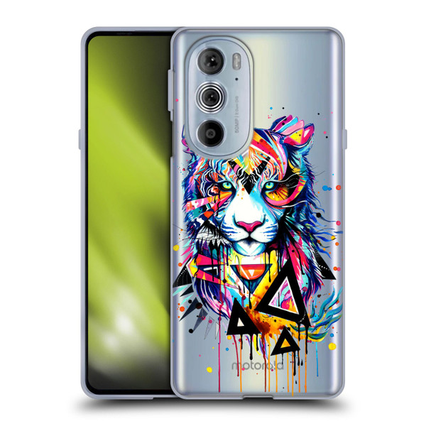 Pixie Cold Cats Shattered Tiger Soft Gel Case for Motorola Edge X30
