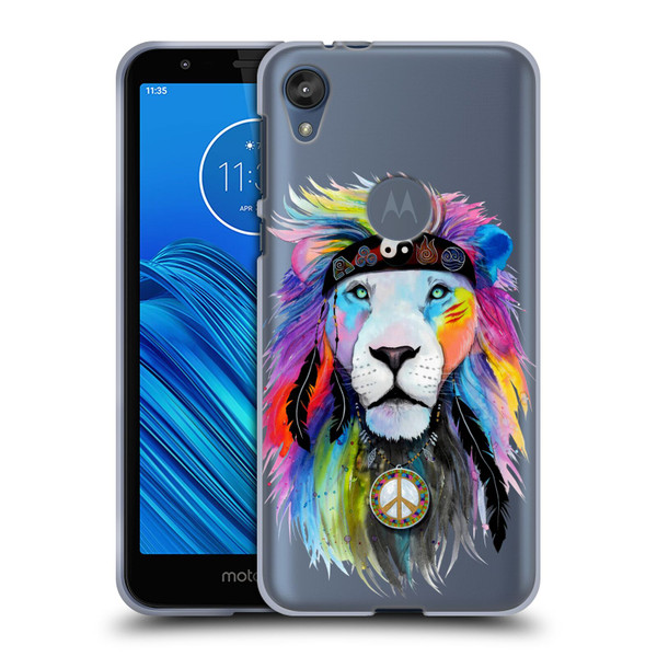 Pixie Cold Cats Hippy Lion Soft Gel Case for Motorola Moto E6