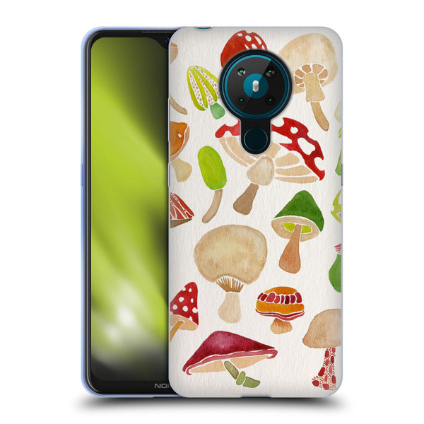 Cat Coquillette Nature Mushrooms Soft Gel Case for Nokia 5.3