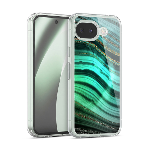 UtArt Malachite Emerald Glitter Gradient Soft Gel Case for Google Pixel 10a