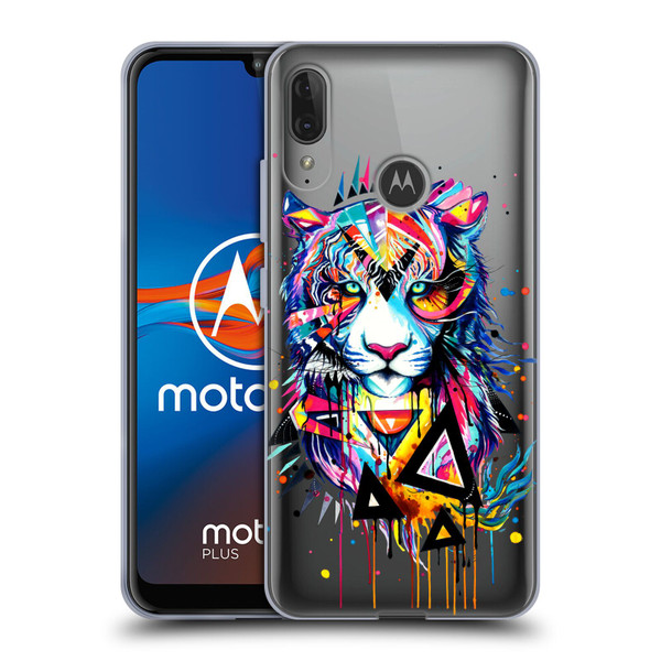 Pixie Cold Cats Shattered Tiger Soft Gel Case for Motorola Moto E6 Plus