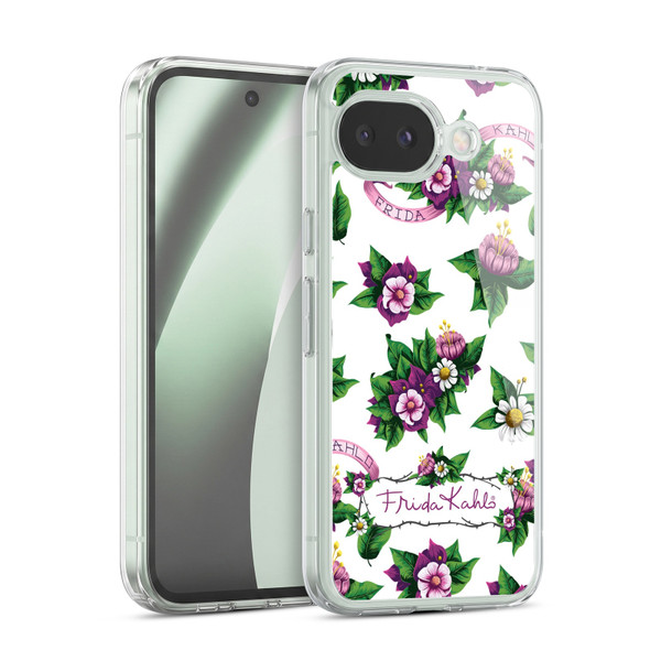 Frida Kahlo Purple Florals Pattern Soft Gel Case for Google Pixel 10a
