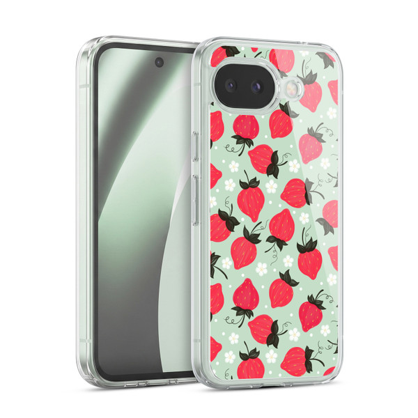 Head Case Designs Fruit Prints Strawberry Soft Gel Case for Google Pixel 10a