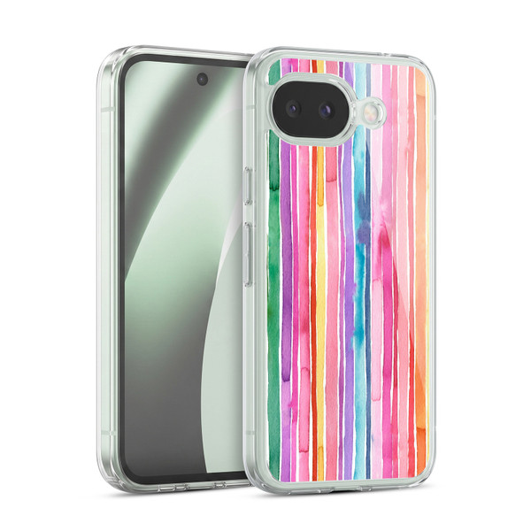 Ninola Colorful Geometric Rainbow Stripes Soft Gel Case for Google Pixel 10a