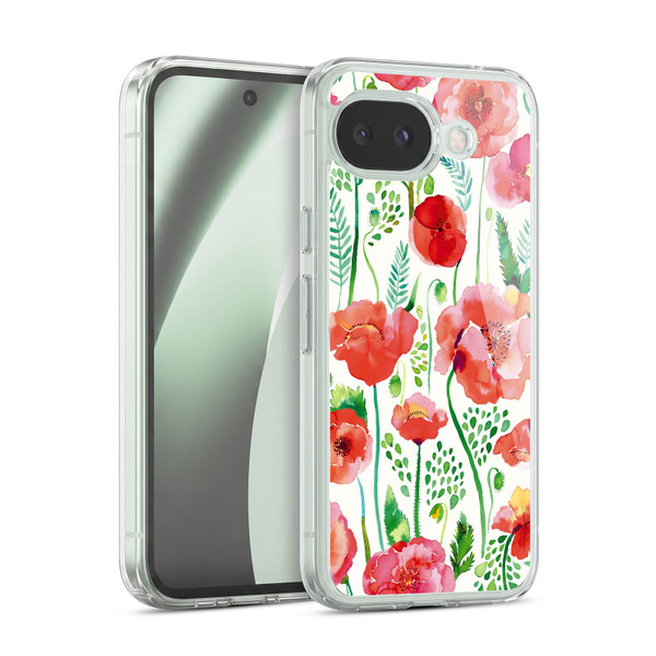 Ninola Floral Red Soft Gel Case for Google Pixel 10a