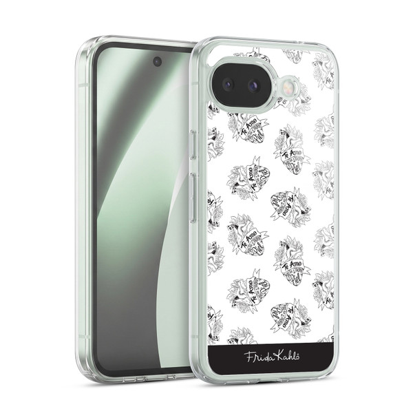 Frida Kahlo Typography White Heart Soft Gel Case for Google Pixel 10a