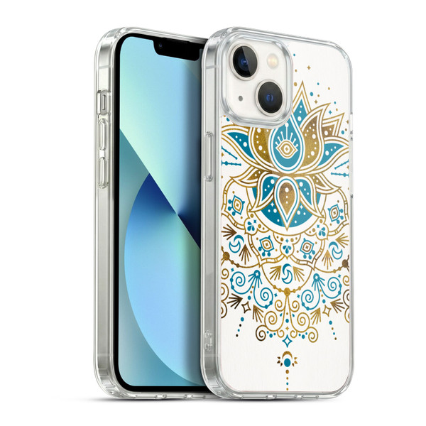 Cat Coquillette Patterns 6 Lotus Bloom Mandala 4 Soft Gel Case for Apple iPhone 13