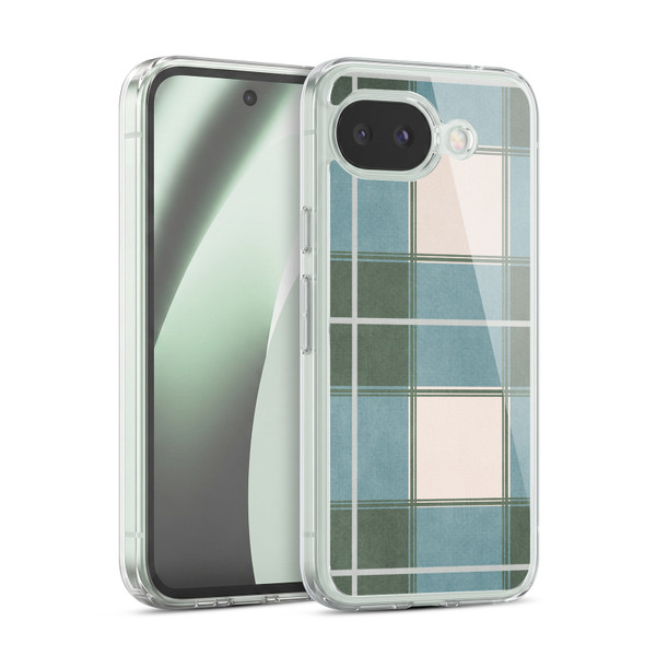 Head Case Designs Plaid - Pattern Collection Green Blue Soft Gel Case for Google Pixel 10a