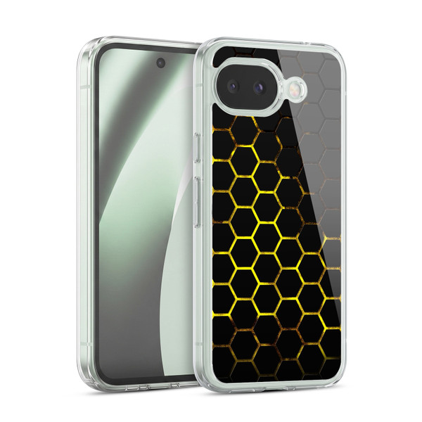 PLdesign Geometric Patterns Honeycomb Yellow Soft Gel Case for Google Pixel 10a
