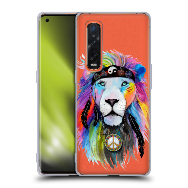 Pixie Cold Cats Hippy Lion Soft Gel Case for OPPO Find X2 Pro 5G