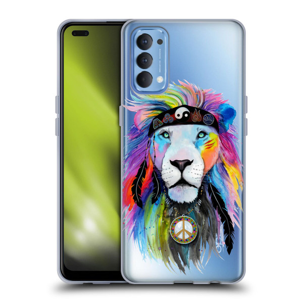 Pixie Cold Cats Hippy Lion Soft Gel Case for OPPO Reno 4 5G