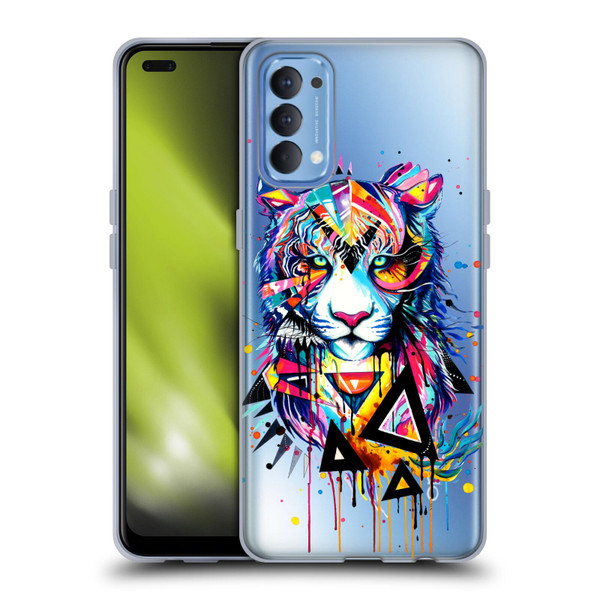 Pixie Cold Cats Shattered Tiger Soft Gel Case for OPPO Reno 4 5G