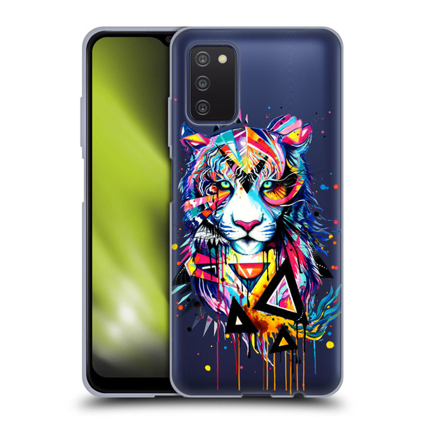 Pixie Cold Cats Shattered Tiger Soft Gel Case for Samsung Galaxy A03s (2021)