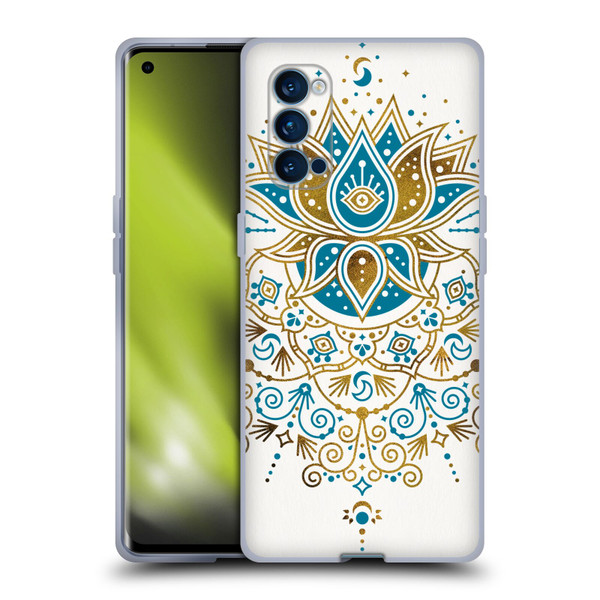 Cat Coquillette Patterns 6 Lotus Bloom Mandala 4 Soft Gel Case for OPPO Reno 4 Pro 5G
