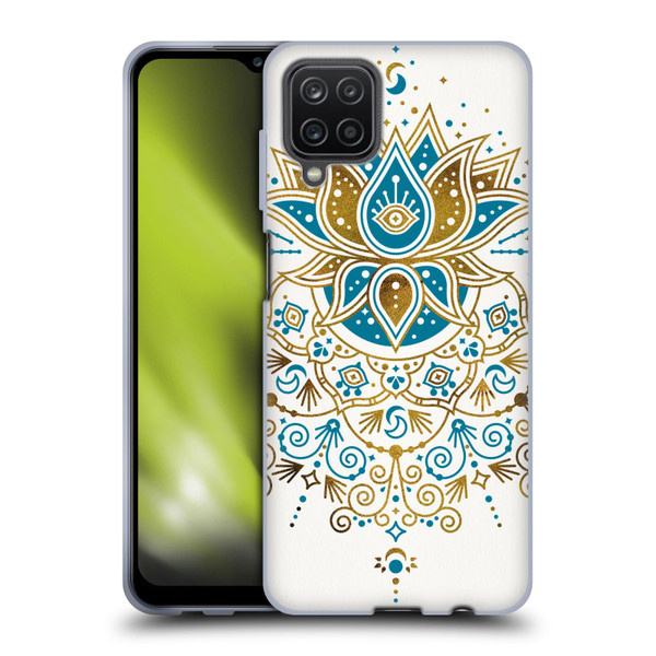 Cat Coquillette Patterns 6 Lotus Bloom Mandala 4 Soft Gel Case for Samsung Galaxy A12 (2020)