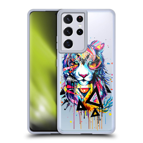 Pixie Cold Cats Shattered Tiger Soft Gel Case for Samsung Galaxy S21 Ultra 5G
