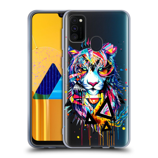Pixie Cold Cats Shattered Tiger Soft Gel Case for Samsung Galaxy M30s (2019)/M21 (2020)