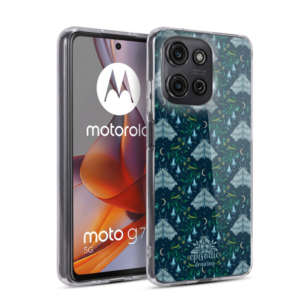 Episodic Drawing Spooky Patterns Angel Moth Soft Gel Case for Motorola Moto G75