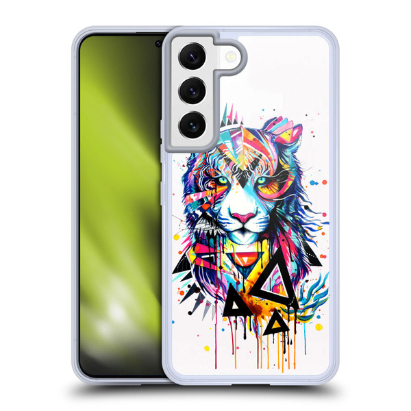 Pixie Cold Cats Shattered Tiger Soft Gel Case for Samsung Galaxy S22 5G