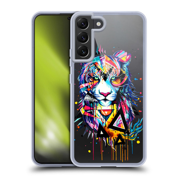 Pixie Cold Cats Shattered Tiger Soft Gel Case for Samsung Galaxy S22+ 5G