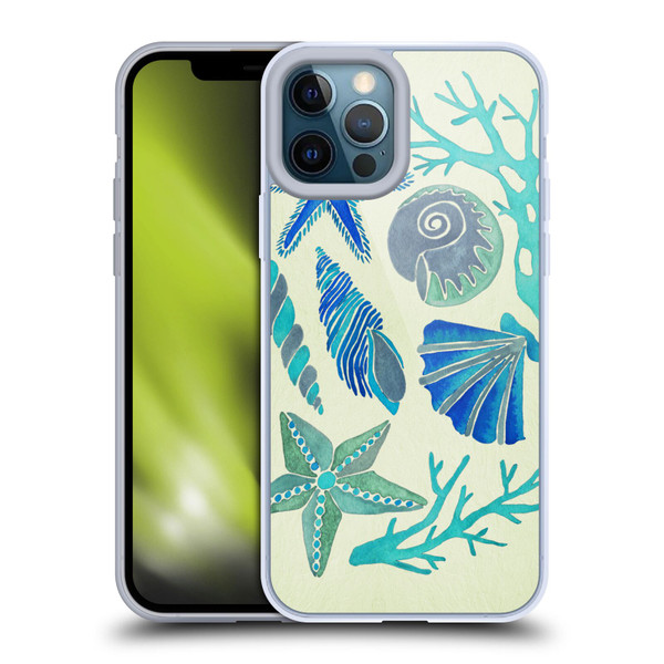 Cat Coquillette Sea Seashells Blue Soft Gel Case for Apple iPhone 12 Pro Max